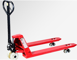 The positions of the two pressure relief valve devices on the pallet truck